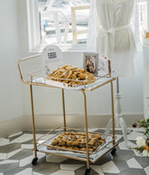 Simply Chic Gold Metal Rolling Cart Rental